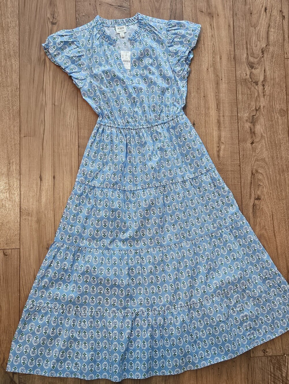 Light Blue Floral V-Neck Maxi Dress Willa - Picture 7 of 9